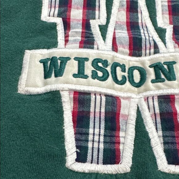 Garment Graphic Vintage Wisconsin Green Crewneck Patch Sweatshirt size XL - Picture 8 of 10